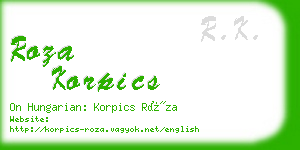 roza korpics business card